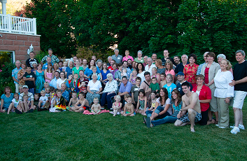 Large group of family members